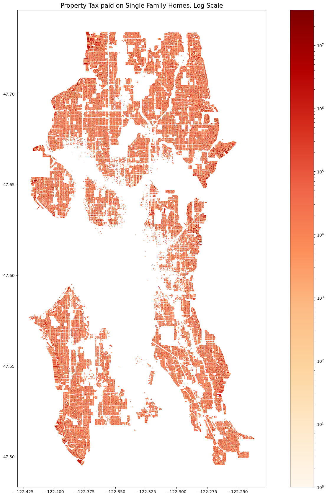 'Seattle Single Family Home Tax Values'