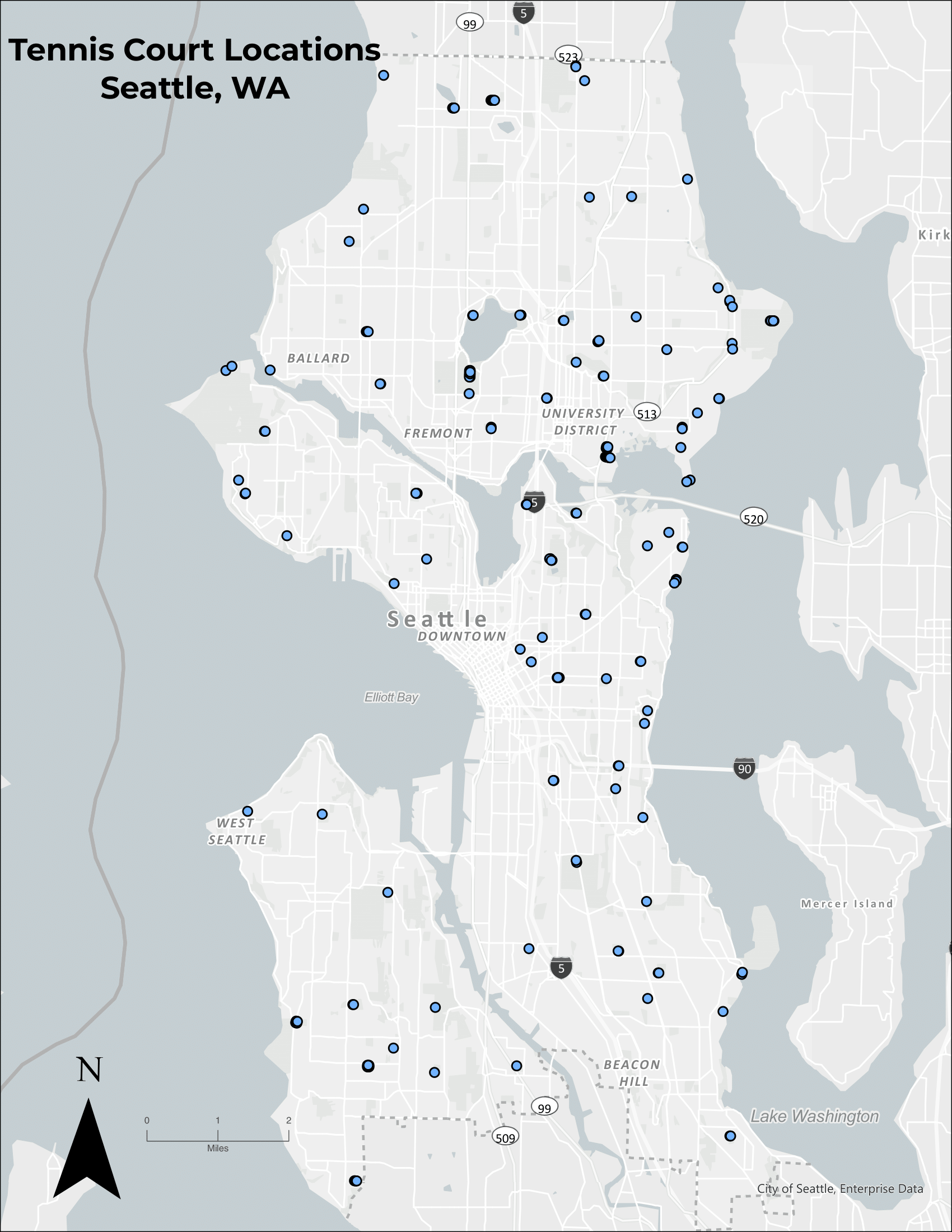 'Tennis courts in Seattle'